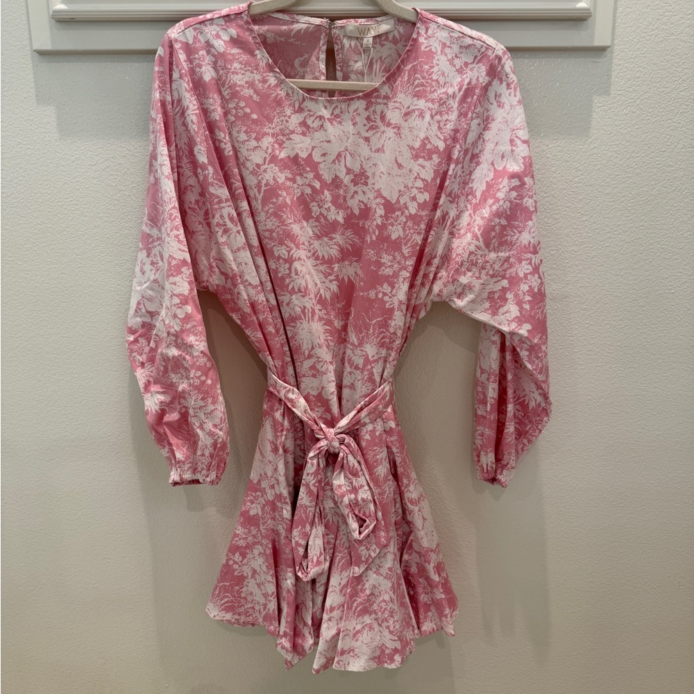 Wayf Blush and Cream Floral Dress